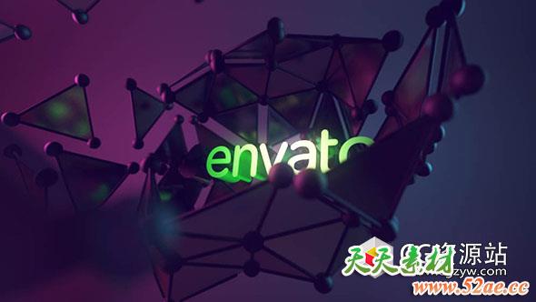 AE+C4D模板-三维点线模型旋转动画 Rotating Platonic Form-天天素材网