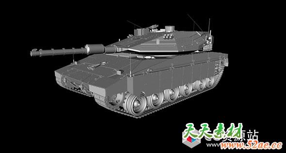 C4D/FBX/OBJ/MAX高精度坦克3D模型-天天素材网