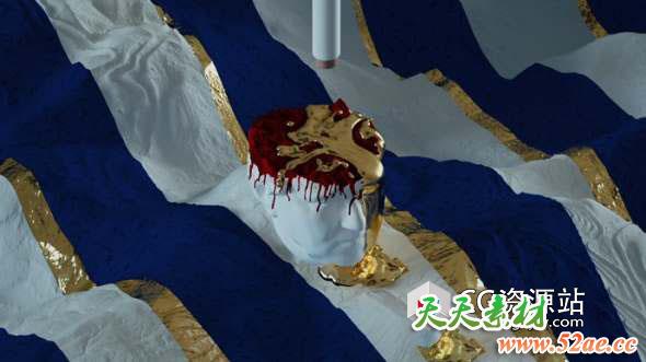 C4D金色流体渲染动画教程 Cinema 4D – Liquid Gold using X-Particles and Octane Tutorial-天天素材网