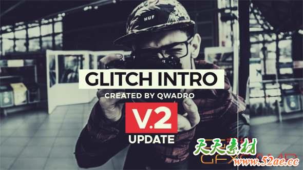 AE模板-现代时尚噪波片头包装 Modern Glitch Intro-天天素材网