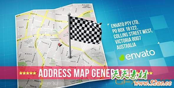 AE模板-卡通地图地点介绍工具包 Map-天天素材网