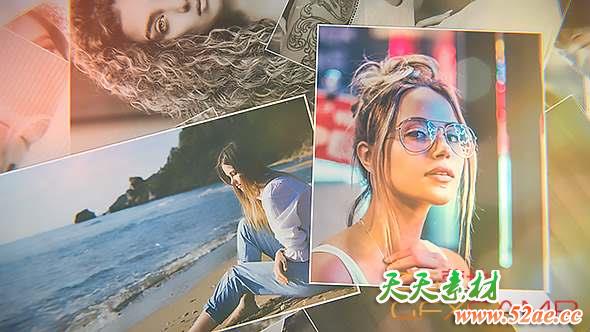 AE模板-图片相册幻灯片旅游回忆片头 Photo Slideshow-天天素材网