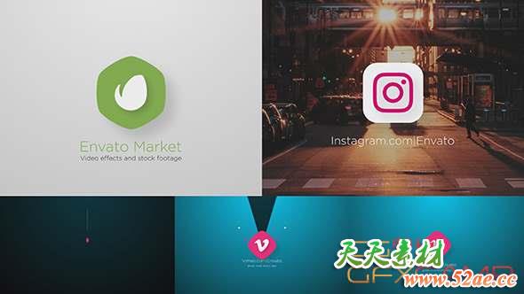 AE模板-简洁商务Logo动画 Minimal Business Logo-天天素材网