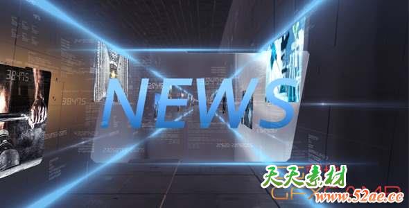 AE模板-科技感新闻栏目包装开场 News Open-天天素材网