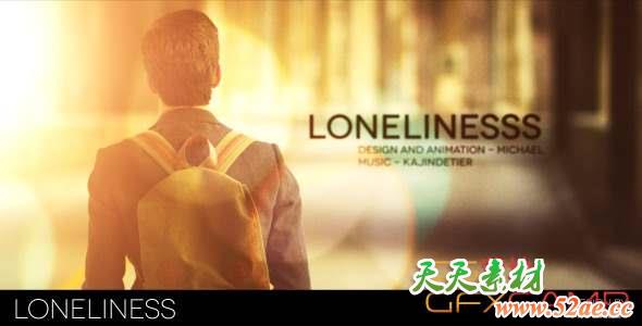 AE模板-孤独感照片回忆片头 Loneliness-天天素材网
