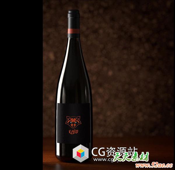 C4D教程-制作葡萄酒瓶贴图纹理光照渲染包装教程-天天素材网