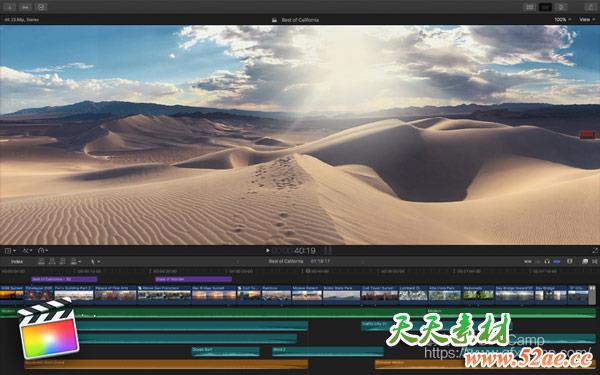 Apple Final Cut Pro X / FCPX v10.4.1 中文版/英文版/多语言破解版-天天素材网