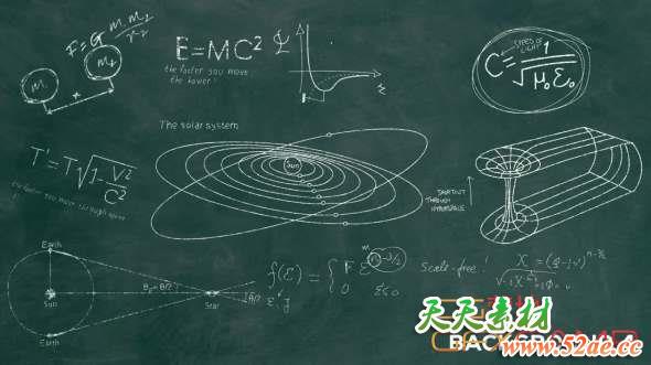 天文学粉笔绘画元素视频素材 Astronomy And Astrophysics Chalkboard-天天素材网