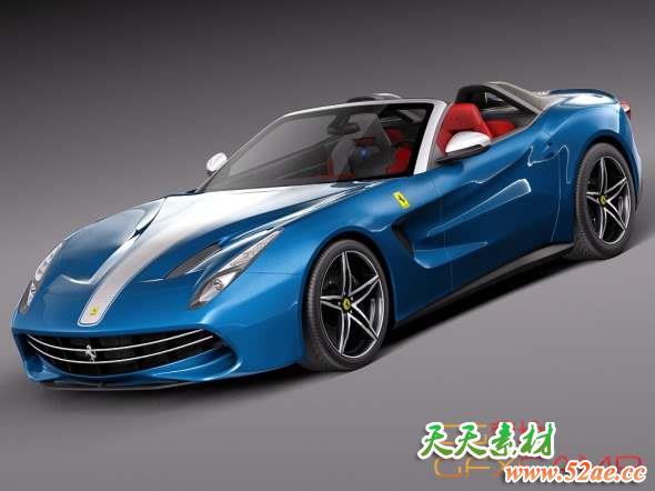 法拉利跑车3D模型 SQUIR – Ferrari F60 America 2015(C4D/FBX/OBJ/MAX等格式)-天天素材网