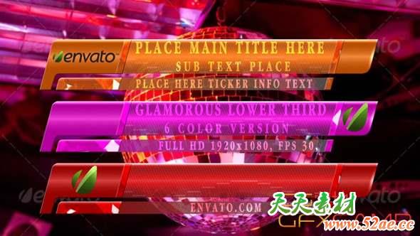 时尚奢华人名字幕条视频素材 Glamoruos Lower Third-天天素材网