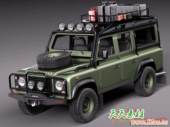 路虎卫士汽车3D模型 SQUIR – Land Rover Defender Expedition(C4D/FBX/OBJ/MAX等格式)-天天素材网