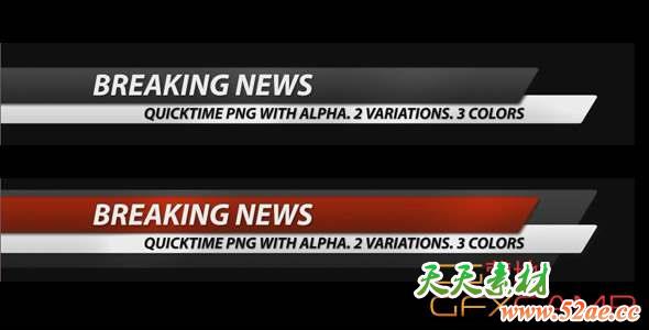 新闻人名字幕条视频素材 Breaking News Corporate Lower Third Pack-天天素材网