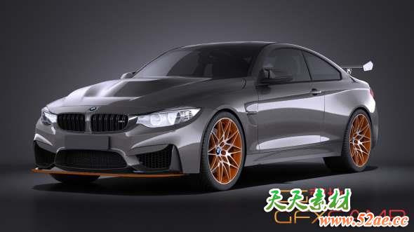 宝马汽车3D模型 SQUIR – BMW M4 GTS 2016(C4D/FBX/OBJ/MAX等格式)-天天素材网