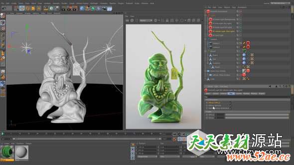 C4D精品教程-Xpresso表达式/RS渲染器/布料模拟/材质变形过渡Patreon Merkvilson C4D tutorials-天天素材网