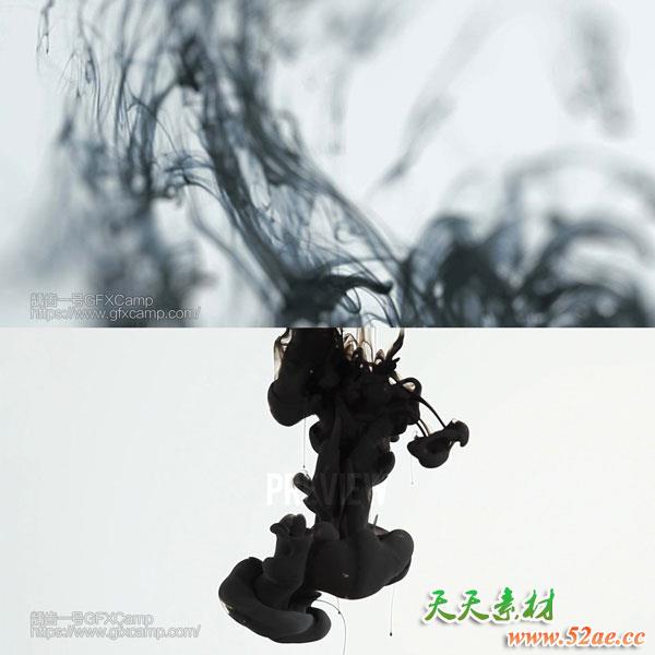 60组水墨散开滴落视频素材-天天素材网