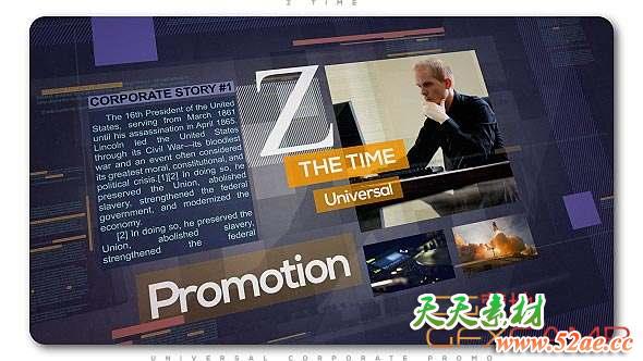 AE模板-科技感宣传包装介绍片头 Z Time Universal Corporate Promo-天天素材网