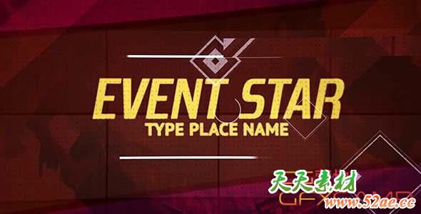 AE模板-音乐体育视频活动宣传片头 Event Star-天天素材网