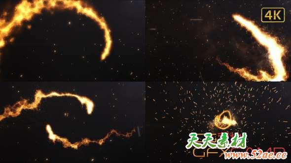 AE模板-运动火焰Logo动画 Fire Logo Cinematic-天天素材网