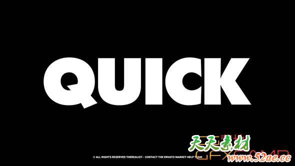 AE模板-黑白快闪视频开场 Typography-天天素材网