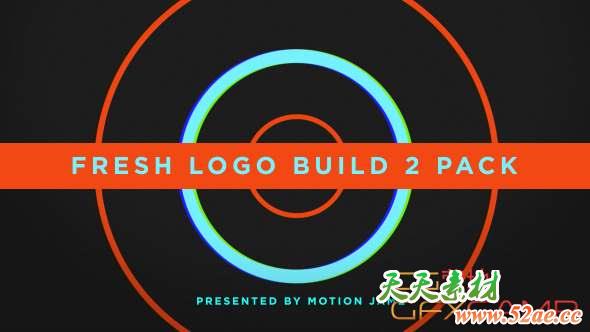 AE模板-图形变化Logo动画 Fresh Logo Build 2 Pack Volume 1-天天素材网