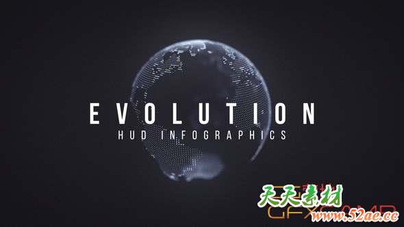 AE模板-简单科技感HUD动画元素 Evolution HUD Infographic-天天素材网