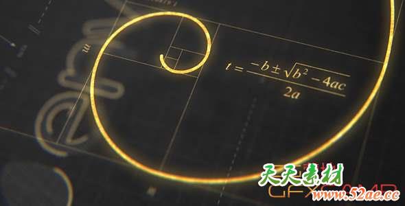 AE模板-黄金比例线Logo动画 Golden Ratio Logo-天天素材网