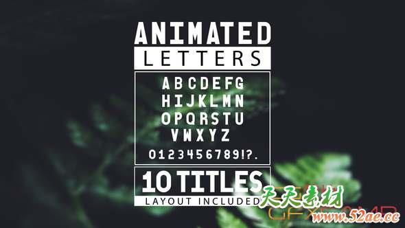 AE模板-英文字母书写动画 Animated Letters & 10 Titles Layout-天天素材网