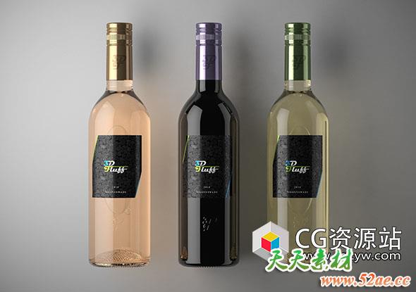Cinema 4D R19制作葡萄酒瓶建模材质渲染教程 3DFluff – Cinema 4D R19 Wine Viz-天天素材网