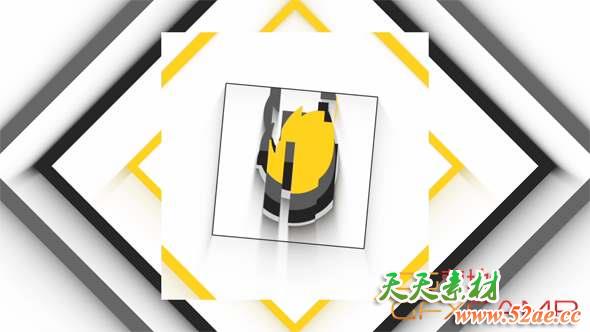 AE模板-扁平化切割图形Logo动画 Clean Flat Glitch-天天素材网