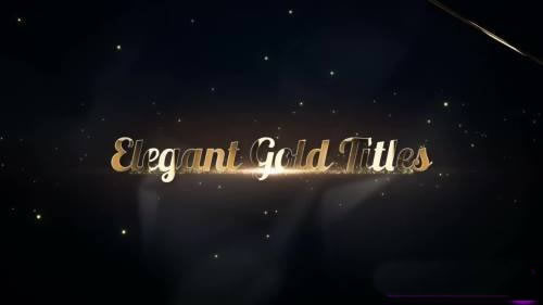 高端优雅金黄粒子文字标题PR模板下载 Elegant Gold Titles-天天素材网