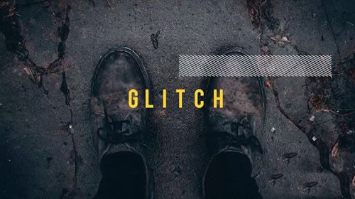 PR模板下载 失真特效电子相册Glitch Slideshow-天天素材网