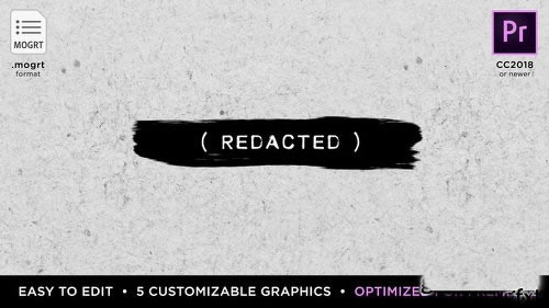 文字字幕标题动画开场PR模板下载 Redacted titles-天天素材网