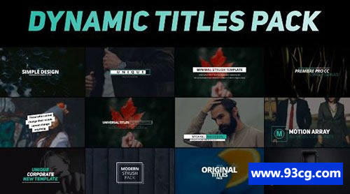 活力动感文字标题字幕条PR模板库 Dynamic Titles Pack-天天素材网