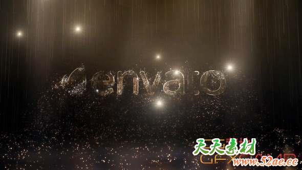 AE模板-金色粒子汇聚Logo动画 Gold Award Celebration Logo-天天素材网