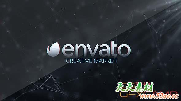 AE模板-Plexus粒子背景Logo动画 Cinematic Company Logo-天天素材网