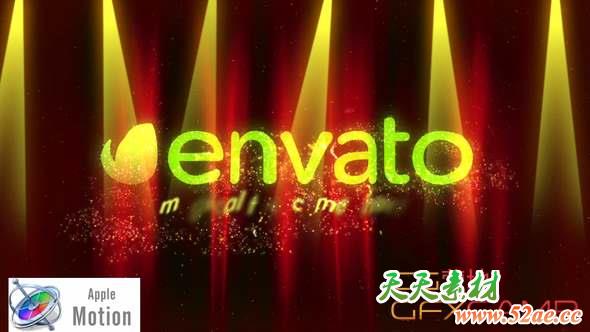 Apple Motion模板-红色幕布Logo动画 Cinematic Elegant Curtain-天天素材网