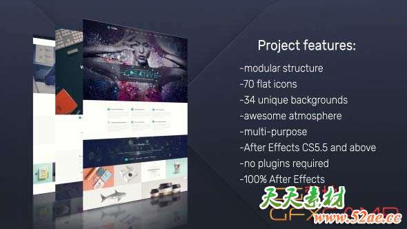AE模板-商务网站宣传介绍片头 Website Presentation Pack-天天素材网