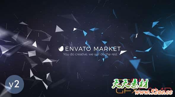 AE模板-Plexus背景Logo动画 Atmospheric Logo Opener-天天素材网