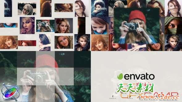 Apple Motion模板:照片墙Logo动画 Simple Multi Screen Logo-天天素材网