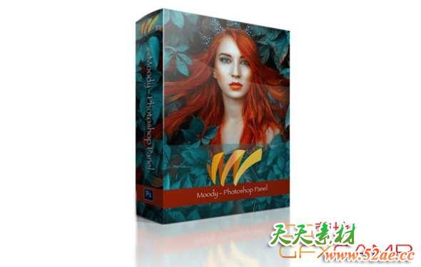 图片调色修图PS插件 Moody Photoshop Panel 1.1.2 Win/Mac-天天素材网
