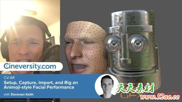 面部捕捉C4D插件 Cineversity CV-AR v1.5 For Cinema 4D R19/R20 Win/Mac + 使用教程-天天素材网
