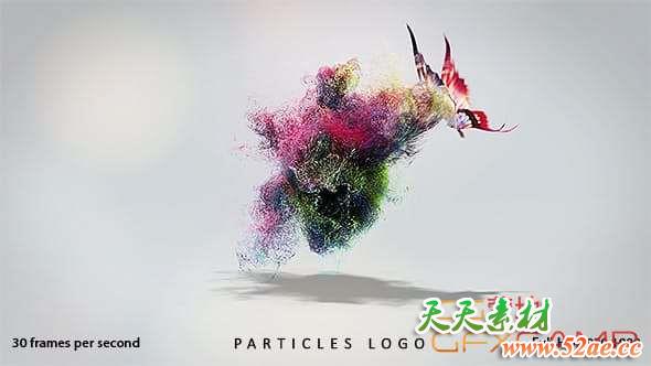 AE模板-粒子烟雾蝴蝶Logo动画 Smokey Butterfly Logo-天天素材网