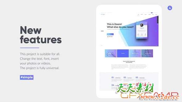 AE模板-iPad平板APP宣传介绍包装片头展示动画 Tablet Presentation Pack-天天素材网