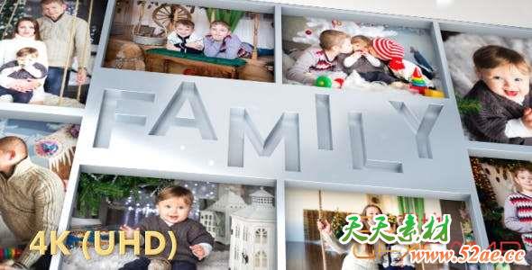 AE模板-家庭相册照片墙片头 Family Photo Slideshow-天天素材网