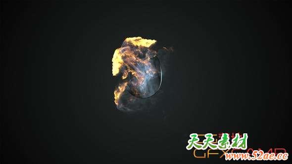 AE模板-火焰冲击Logo动画 Elegant Fire Burst Logo-天天素材网