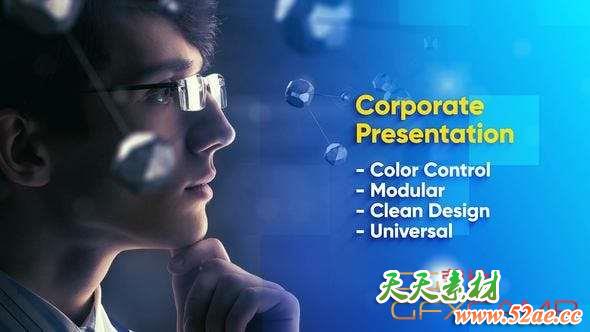 AE模板-简洁商务宣传包装片头 Modern Business Promo-天天素材网