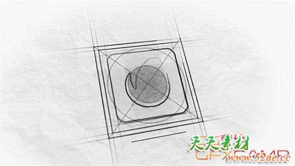 AE模板-素描Logo动画 Sketch Logo Reveal-天天素材网
