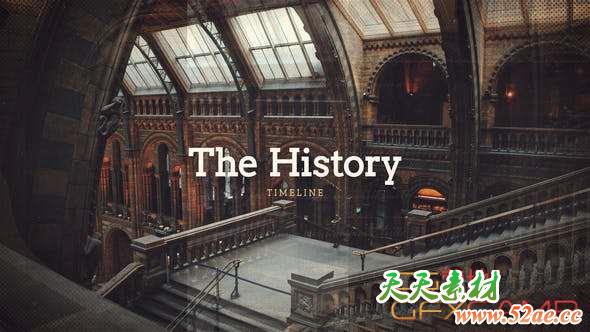 AE模板-历史时间线图片介绍片头 History Timeline-天天素材网