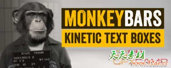 AE条形框文字字幕动画脚本 Aescripts MonkeyBars v1.06 + 使用教程-天天素材网