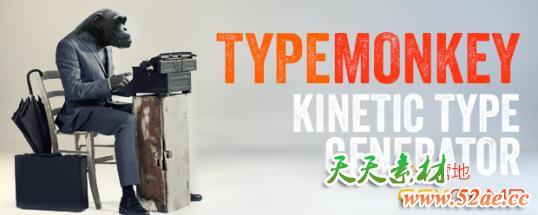 倒鸭子风格文字运动排版MG动画AE脚本 Aescripts TypeMonkey v1.17＋教程-天天素材网